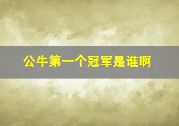 公牛第一个冠军是谁啊