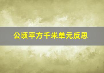 公顷平方千米单元反思