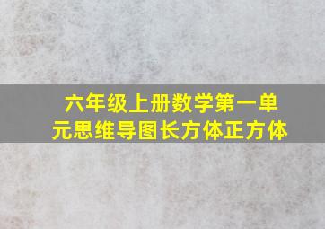 六年级上册数学第一单元思维导图长方体正方体