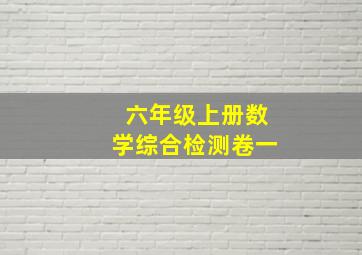 六年级上册数学综合检测卷一