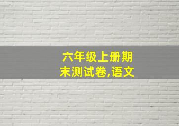 六年级上册期末测试卷,语文