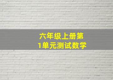 六年级上册第1单元测试数学