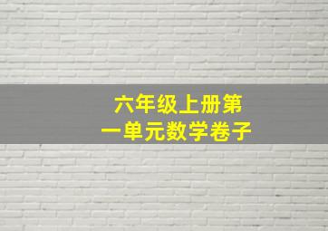 六年级上册第一单元数学卷子