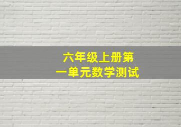 六年级上册第一单元数学测试