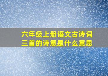 六年级上册语文古诗词三首的诗意是什么意思