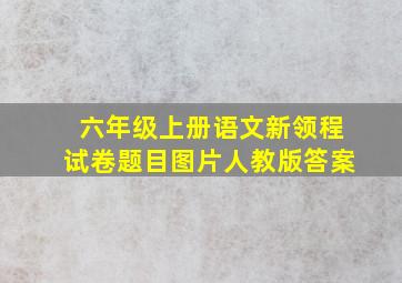 六年级上册语文新领程试卷题目图片人教版答案