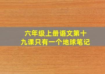 六年级上册语文第十九课只有一个地球笔记