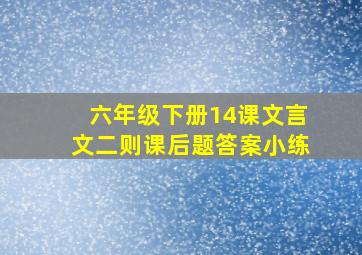 六年级下册14课文言文二则课后题答案小练