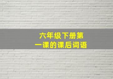 六年级下册第一课的课后词语