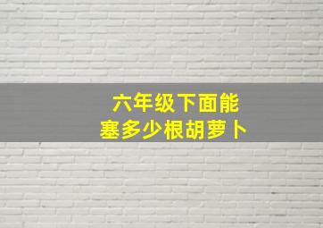 六年级下面能塞多少根胡萝卜