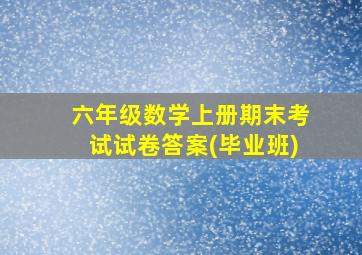 六年级数学上册期末考试试卷答案(毕业班)