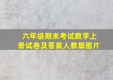 六年级期末考试数学上册试卷及答案人教版图片