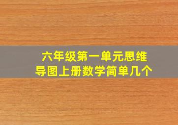 六年级第一单元思维导图上册数学简单几个