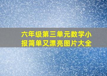 六年级第三单元数学小报简单又漂亮图片大全