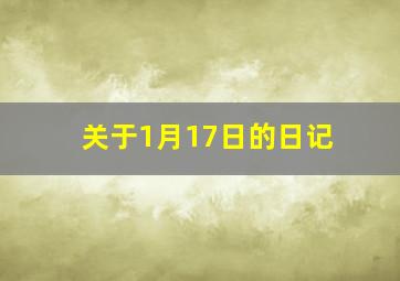 关于1月17日的日记