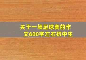 关于一场足球赛的作文600字左右初中生