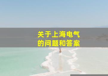 关于上海电气的问题和答案