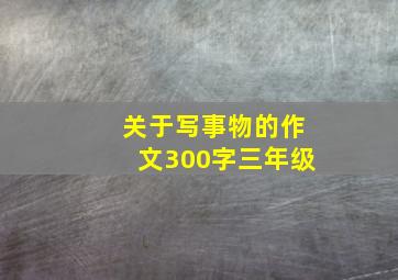 关于写事物的作文300字三年级