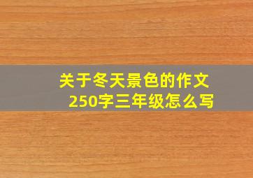 关于冬天景色的作文250字三年级怎么写