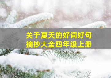 关于夏天的好词好句摘抄大全四年级上册