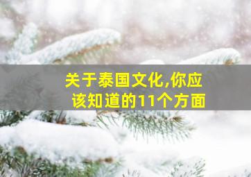 关于泰国文化,你应该知道的11个方面