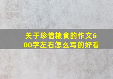 关于珍惜粮食的作文600字左右怎么写的好看