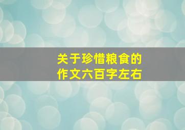 关于珍惜粮食的作文六百字左右