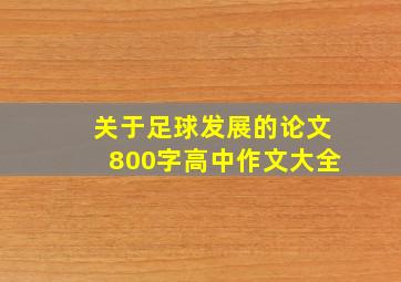 关于足球发展的论文800字高中作文大全