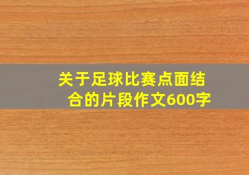 关于足球比赛点面结合的片段作文600字