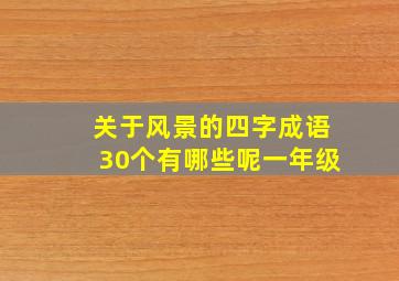 关于风景的四字成语30个有哪些呢一年级