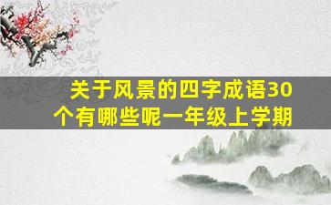 关于风景的四字成语30个有哪些呢一年级上学期