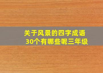 关于风景的四字成语30个有哪些呢三年级