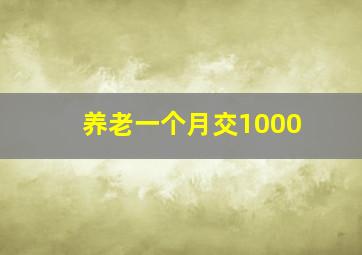 养老一个月交1000