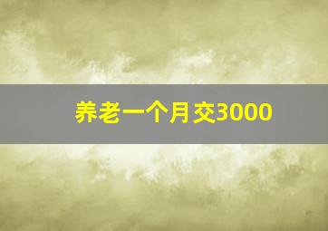 养老一个月交3000