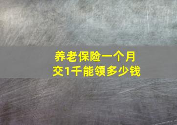 养老保险一个月交1千能领多少钱