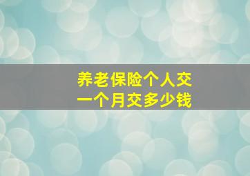 养老保险个人交一个月交多少钱