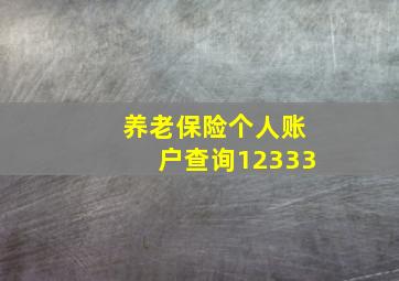 养老保险个人账户查询12333