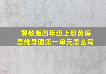 冀教版四年级上册英语思维导图第一单元怎么写