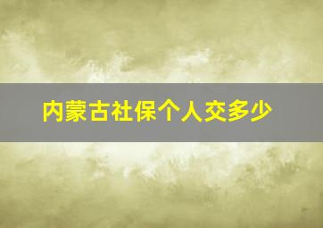 内蒙古社保个人交多少