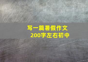 写一篇暑假作文200字左右初中