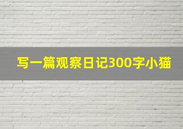 写一篇观察日记300字小猫