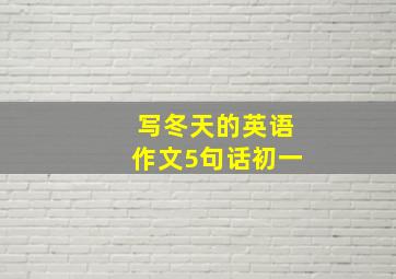 写冬天的英语作文5句话初一