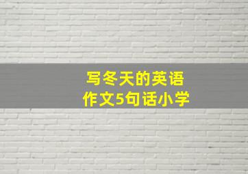 写冬天的英语作文5句话小学