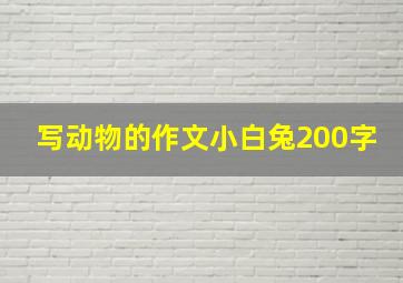 写动物的作文小白兔200字