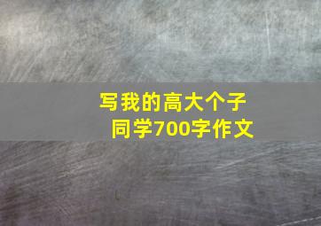 写我的高大个子同学700字作文