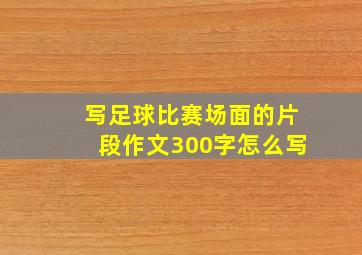 写足球比赛场面的片段作文300字怎么写