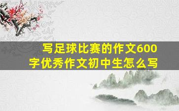 写足球比赛的作文600字优秀作文初中生怎么写