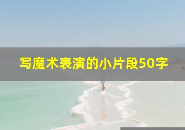 写魔术表演的小片段50字