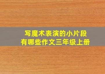 写魔术表演的小片段有哪些作文三年级上册