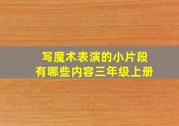 写魔术表演的小片段有哪些内容三年级上册